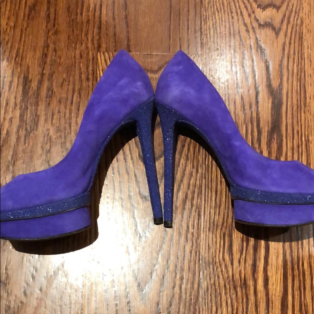 B Brian Atwood purple platform heels - Picture 4 of 7